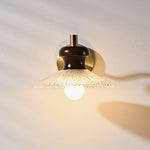 South Seas Brass Wall Sconce with White Wax Wood and Glass Shade