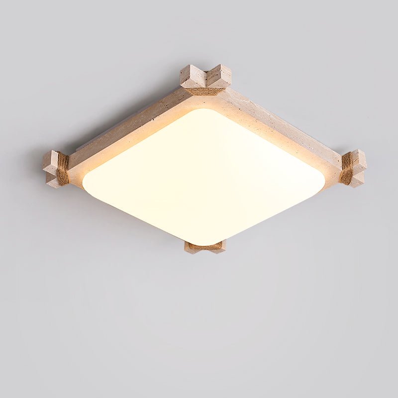 Xavren Travertine LED Flush Mount Ceiling Light for Modern Interiors