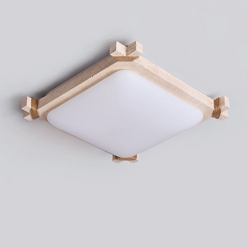 Xavren Travertine LED Flush Mount Ceiling Light for Modern Interiors
