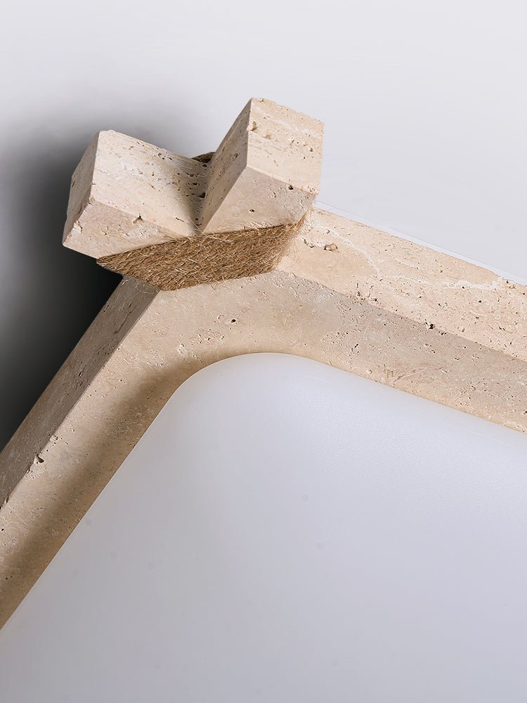 Xavren Travertine LED Flush Mount Ceiling Light for Modern Interiors