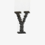 Charcoal Linear LED Chandelier with Stone and Iron Accents