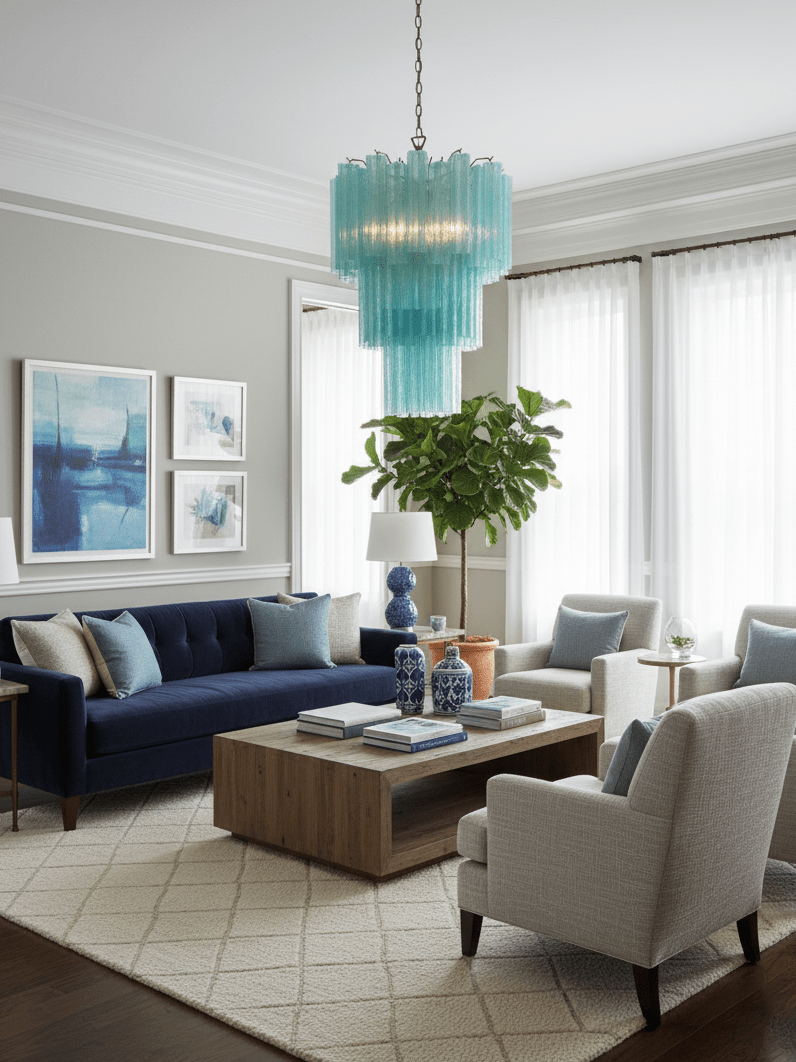 Modern Yellow Glass Tube Chandelier for Dining Room and Living Room