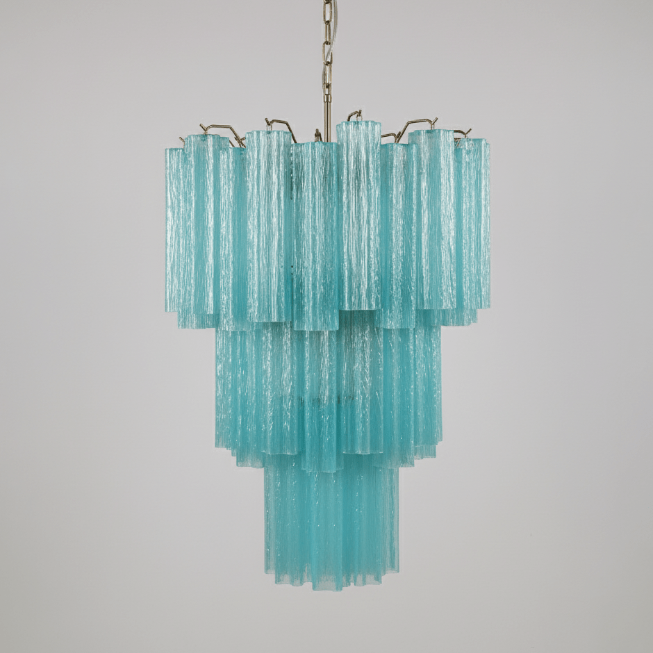 Modern Yellow Glass Tube Chandelier for Dining Room and Living Room