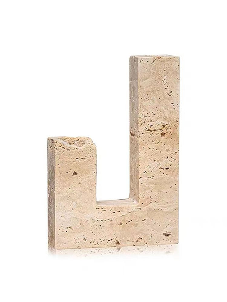 Sculptural Yellow Travertine Candle Holder for Modern Interiors