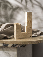 Sculptural Yellow Travertine Candle Holder for Modern Interiors
