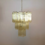 Modern Yellow Glass Tube Chandelier for Dining Room and Living Room