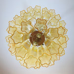 Modern Yellow Glass Tube Chandelier for Dining Room and Living Room