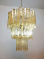 Modern Yellow Glass Tube Chandelier for Dining Room and Living Room