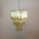 Modern Yellow Glass Tube Chandelier for Dining Room and Living Room