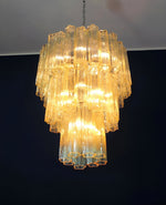 Modern Yellow Glass Tube Chandelier for Dining Room and Living Room