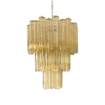 Modern Yellow Glass Tube Chandelier for Dining Room and Living Room