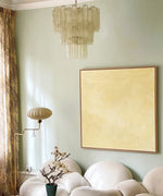 Modern Yellow Glass Tube Chandelier for Dining Room and Living Room