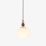 Yisi Po Pendant Light in Black Walnut and Glass, Modern Minimalist Hanging Lamp for Dining and Living Areas