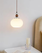Yisi Po Pendant Light in Black Walnut and Glass, Modern Minimalist Hanging Lamp for Dining and Living Areas