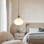 Yisi Po Pendant Light in Black Walnut and Glass, Modern Minimalist Hanging Lamp for Dining and Living Areas
