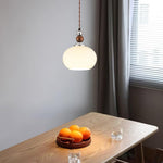 Yisi Po Pendant Light in Black Walnut and Glass, Modern Minimalist Hanging Lamp for Dining and Living Areas