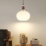 Yisi Po Pendant Light in Black Walnut and Glass, Modern Minimalist Hanging Lamp for Dining and Living Areas