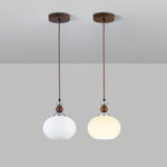 Yisi Po Pendant Light in Black Walnut and Glass, Modern Minimalist Hanging Lamp for Dining and Living Areas