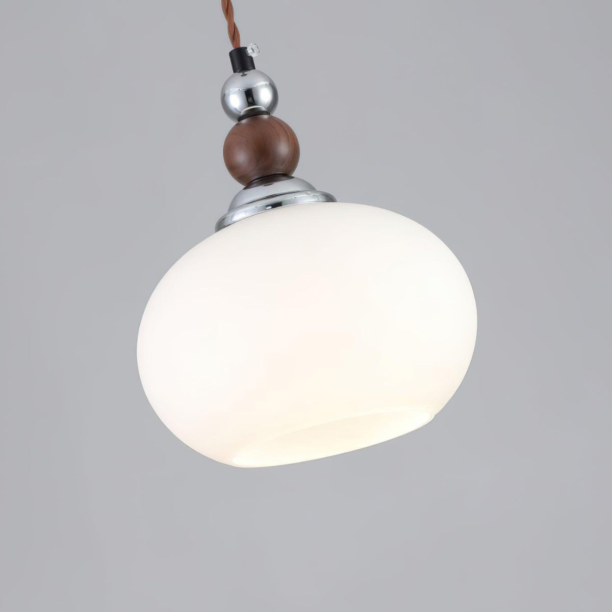 Yisi Po Pendant Light in Black Walnut and Glass, Modern Minimalist Hanging Lamp for Dining and Living Areas