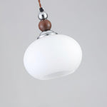 Yisi Po Pendant Light in Black Walnut and Glass, Modern Minimalist Hanging Lamp for Dining and Living Areas