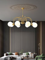 Yisu Brass Chandelier – Vintage Glass Globe Pendant Light for Modern Interiors