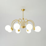 Yisu Brass Chandelier – Vintage Glass Globe Pendant Light for Modern Interiors