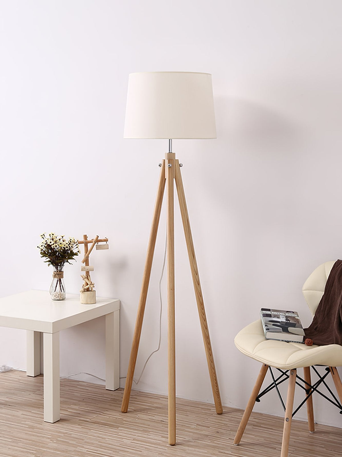 York Tripod Wooden Floor Lamp
