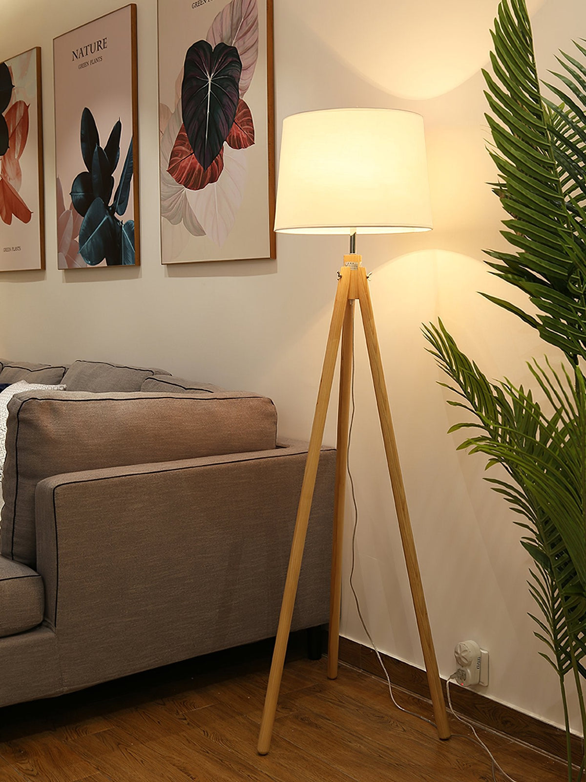 York Tripod Wooden Floor Lamp
