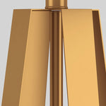 22 Inch 1 Light Golden Faux Silk And Brass Geometric Table Lamp