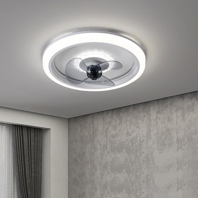 Aura 20" LED Ceiling Fan with Remote Control – Modern Flush Mount Light for Bedroom & Living Room