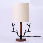 16 Inch Vintage Rustic Tree Branch Us Plug Table Lamp With Fabric Drum Shade