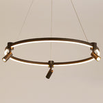 Linear LED Chandelier with Adjustable Spotlights for Modern Interiors