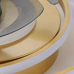 Aurelia Dual-Ring LED Ceiling Fan with Remote Control in Gold or Black