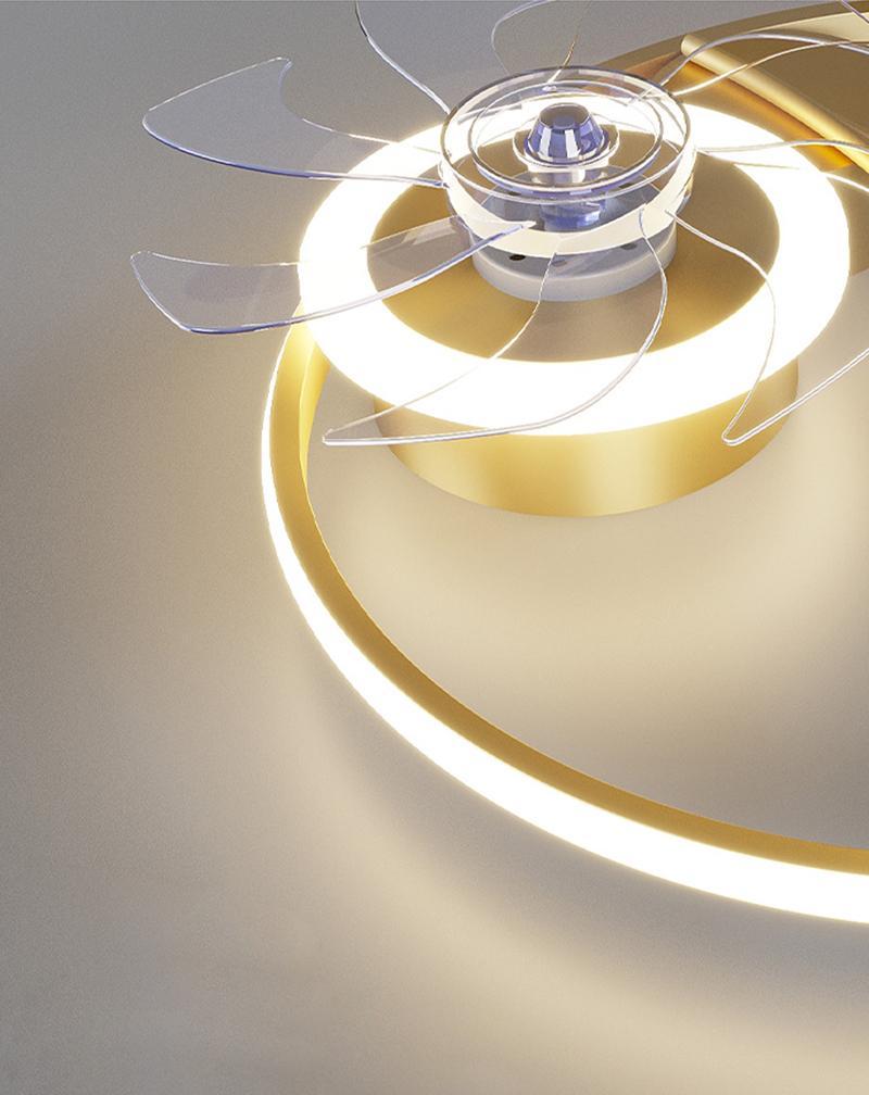 Round Flush Mount Ceiling Fan with LED Light and Remote – Modern Kids Room Fan in Black or Gold