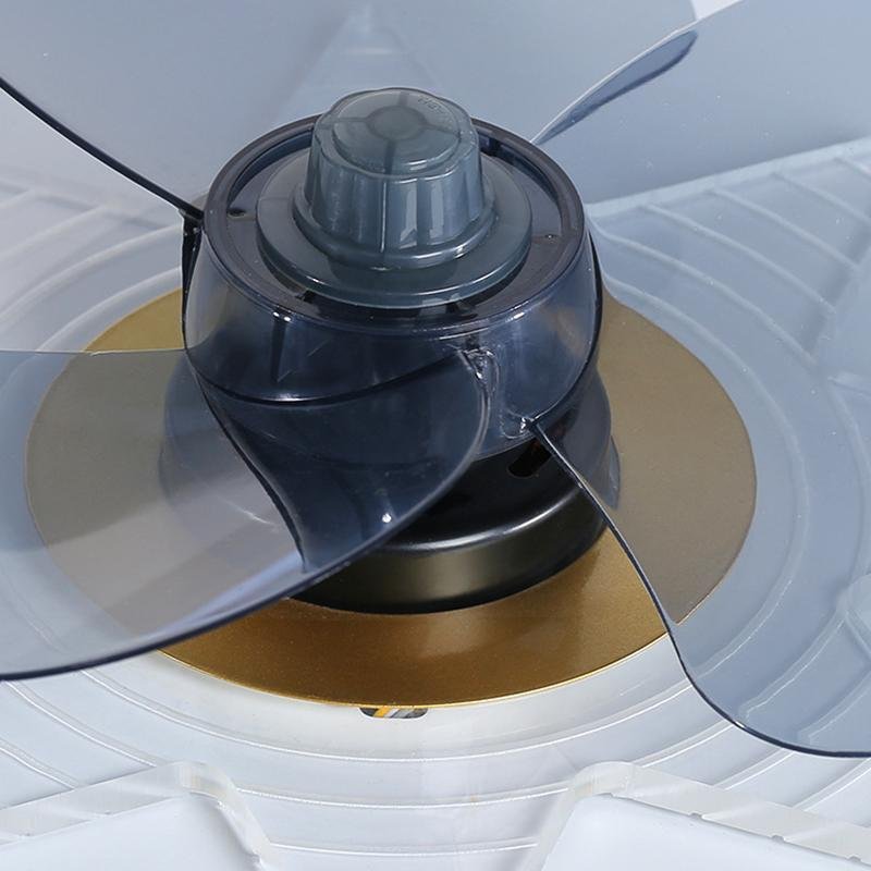 Crown LED Flush Mount Ceiling Fan with Remote – Black & Gold