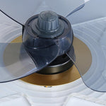 Crown LED Flush Mount Ceiling Fan with Remote – Black & Gold