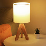 15 Inch Wood Modern Tripod Table Lamp
