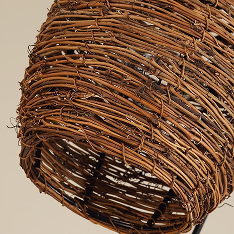 Artisan Wicker Pendant Light Trio — Natural Burlywood Handwoven Shade Set