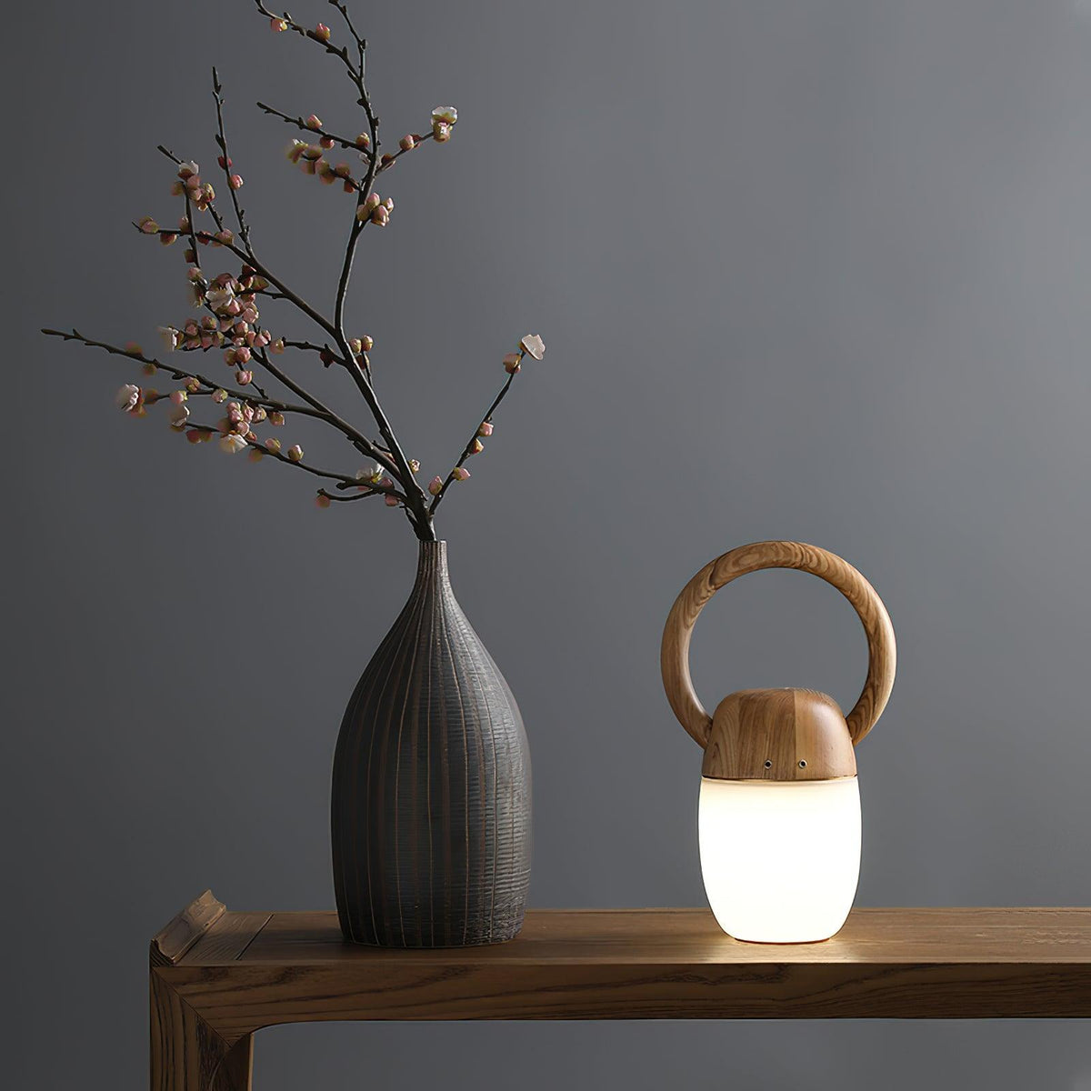 Zen Buddha Portable Table Lamp – Handcrafted Wooden LED Accent Light