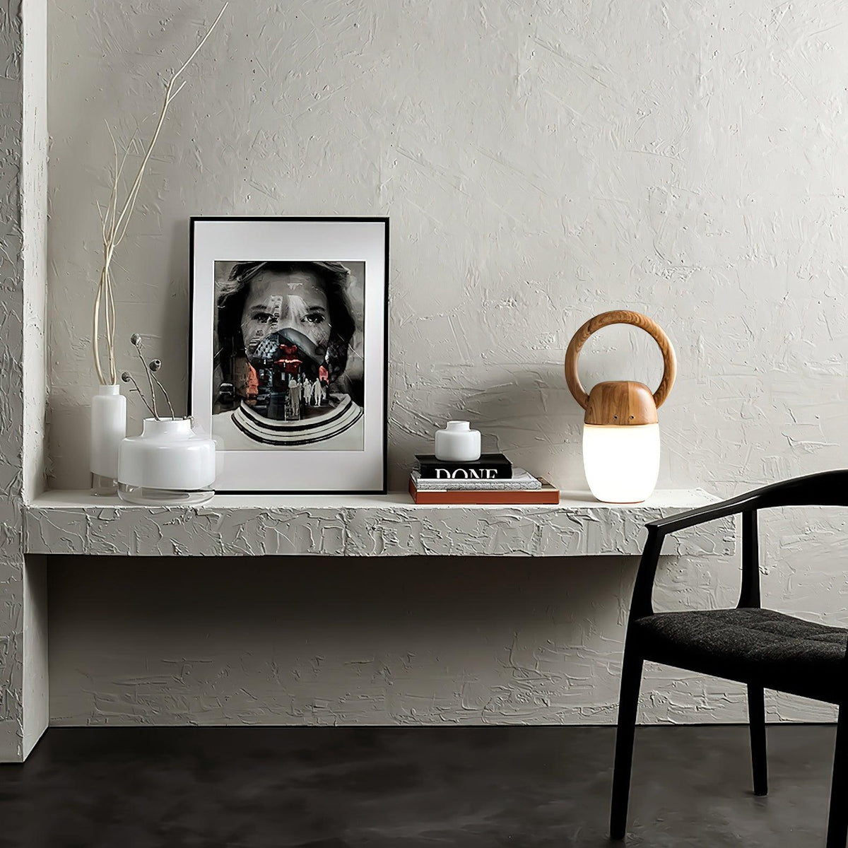 Zen Buddha Portable Table Lamp – Handcrafted Wooden LED Accent Light