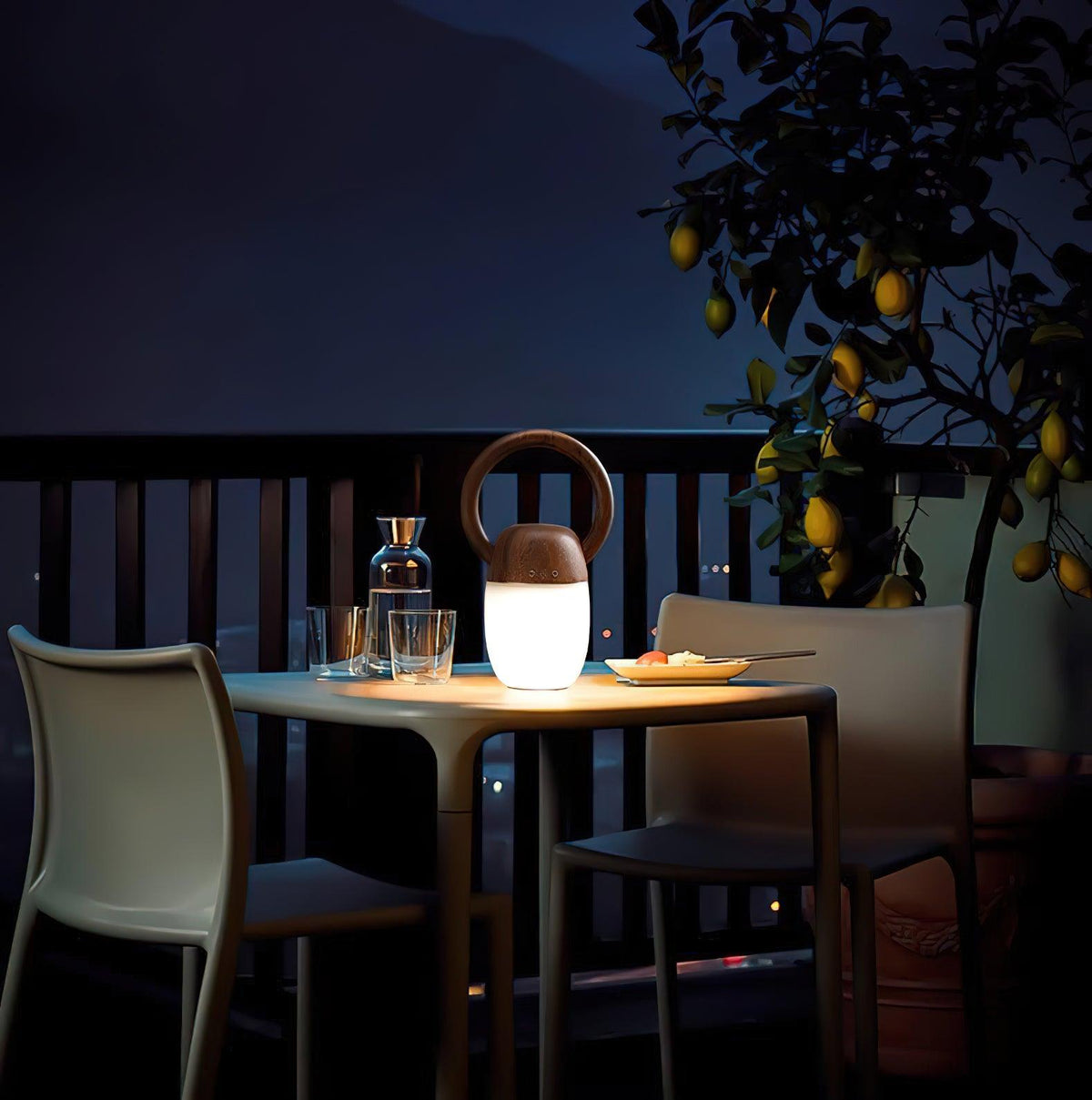 Zen Buddha Portable Table Lamp – Handcrafted Wooden LED Accent Light
