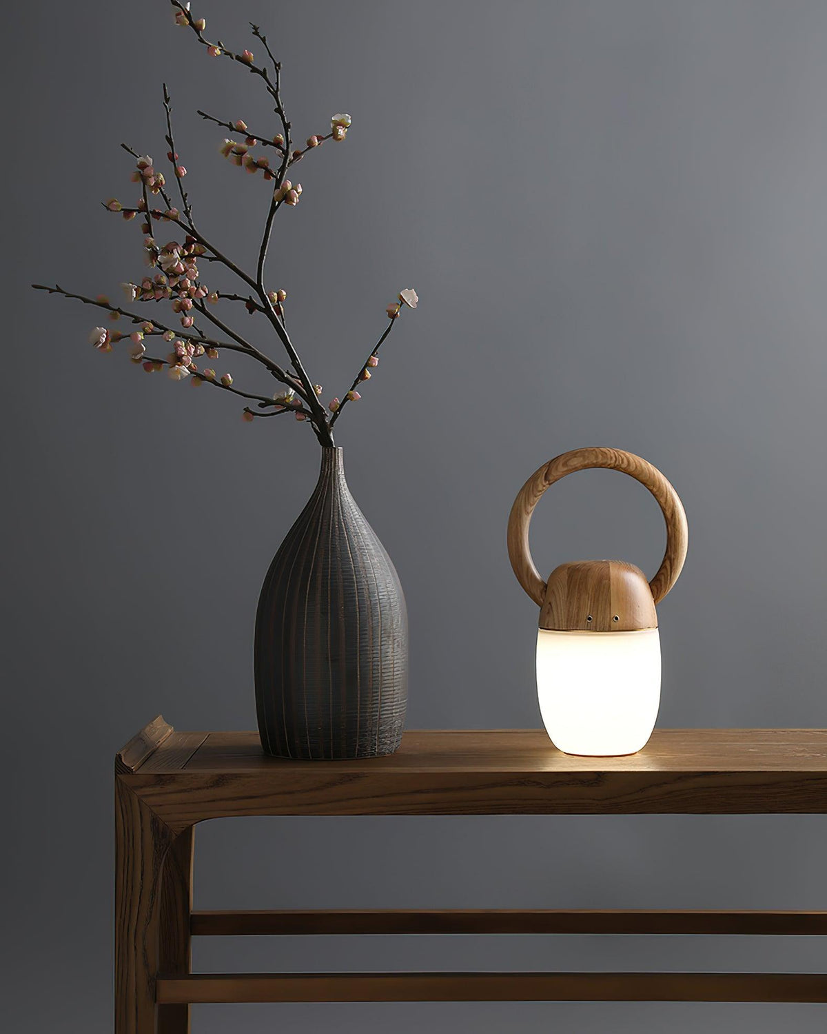 Zen Buddha Portable Table Lamp – Handcrafted Wooden LED Accent Light