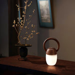 Zen Buddha Portable Table Lamp – Handcrafted Wooden LED Accent Light