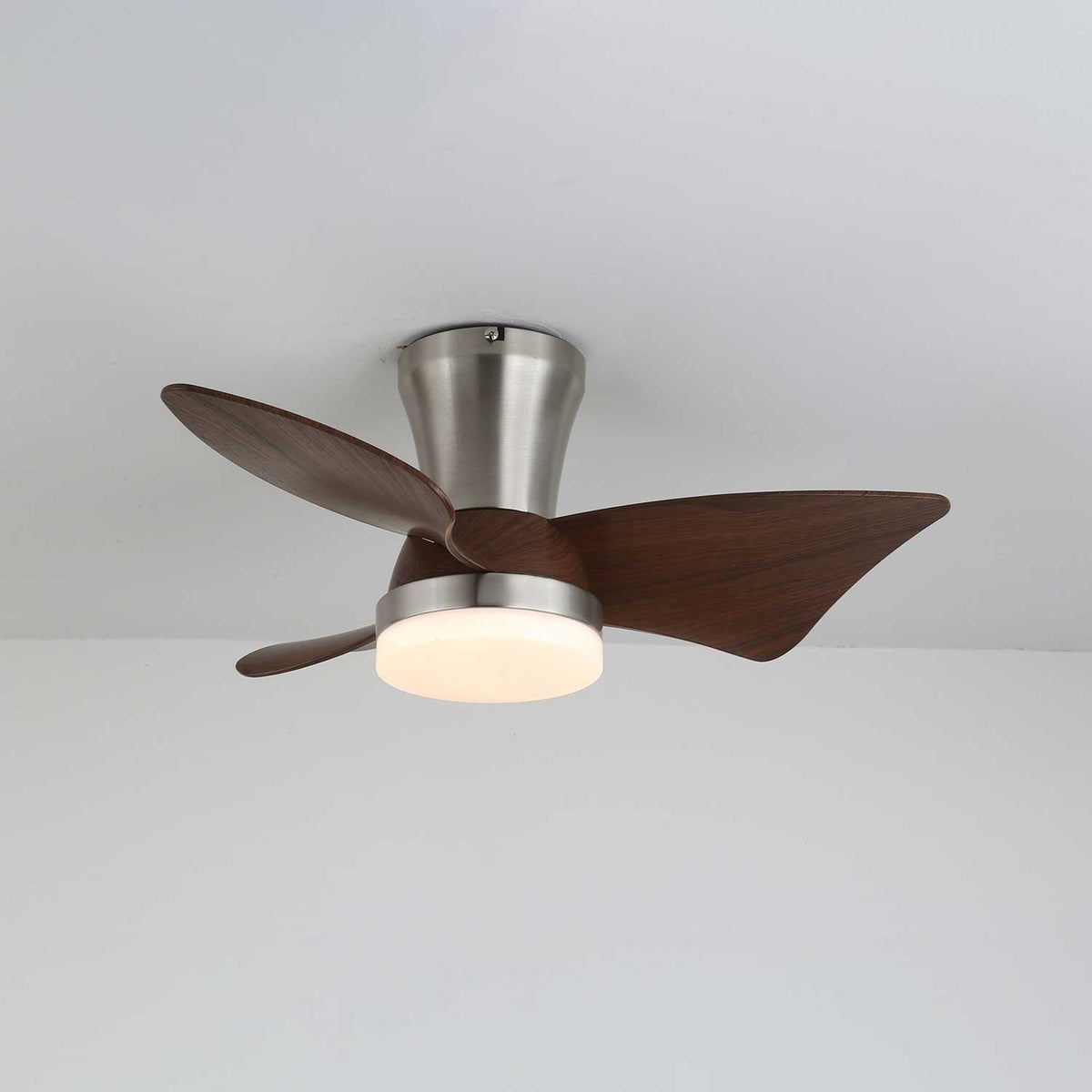 Zephyr Crest Ceiling Fan Light with LED and Remote – Modern Flush Mount