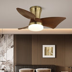 Zephyr Curve Ceiling Fan Light with LED – Modern Walnut Finish
