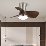 Zephyr Curve Ceiling Fan Light with LED – Modern Walnut Finish