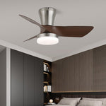 Zephyr Curve Ceiling Fan Light with LED – Modern Walnut Finish