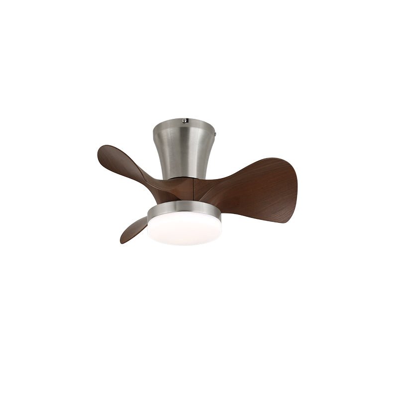 Zephyr Curve Ceiling Fan Light with LED – Modern Walnut Finish