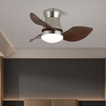 Zephyr Curve Ceiling Fan Light with LED – Modern Walnut Finish