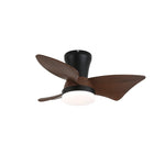 Zephyr Curve Ceiling Fan Light with LED – Modern Walnut Finish